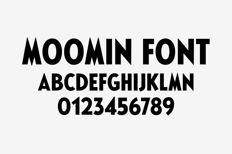 Custom typography by graphic design studio Bond for the Moomin brand