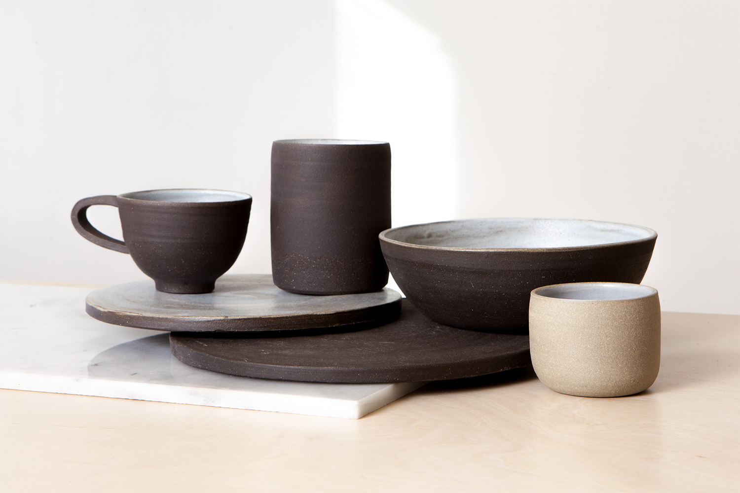 Product photography by Seattle-based design studio Shore and Lauren Colton for Natasha Alphonse Ceramics