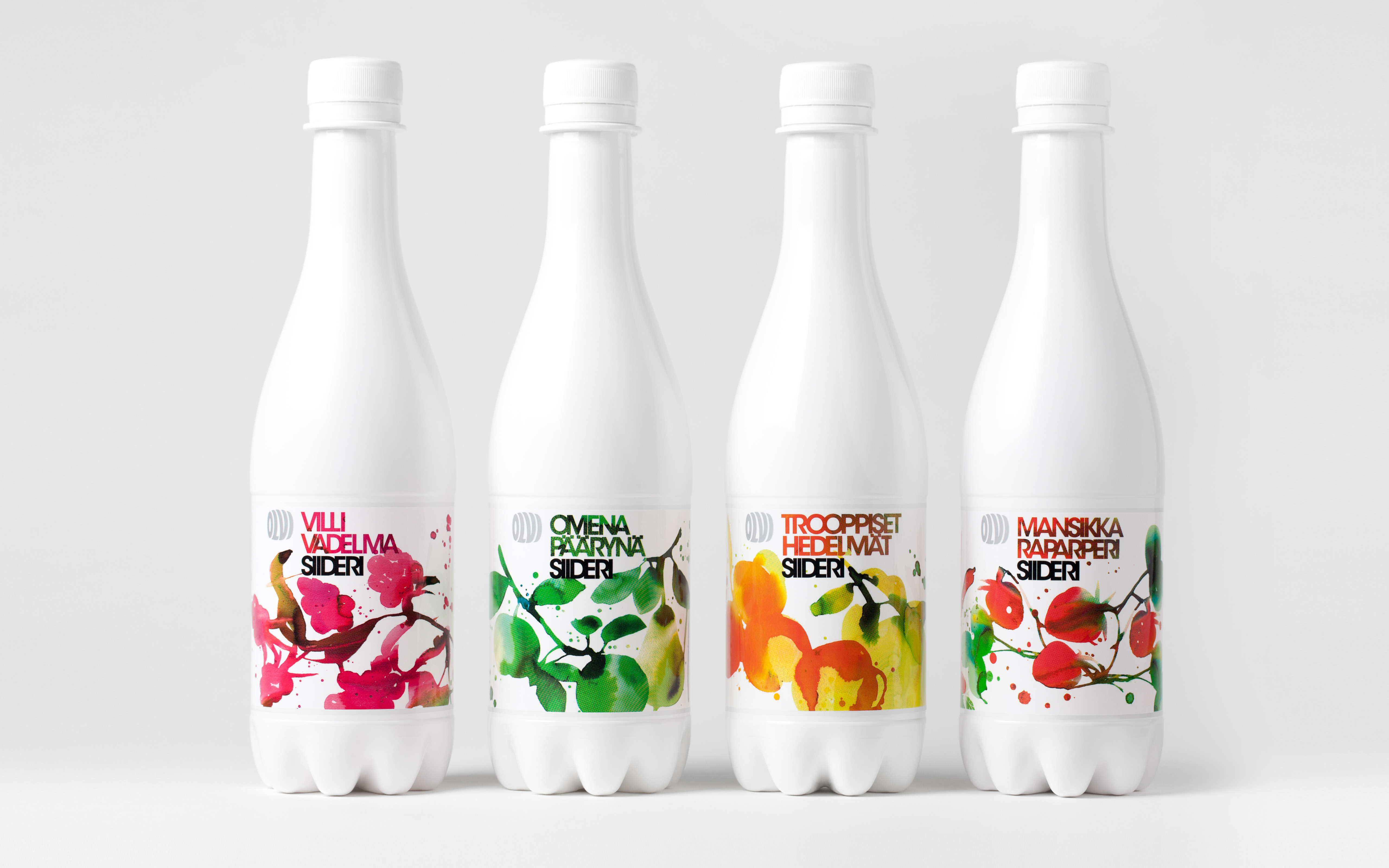 Cider packaging design and watercolor illustration by Bond