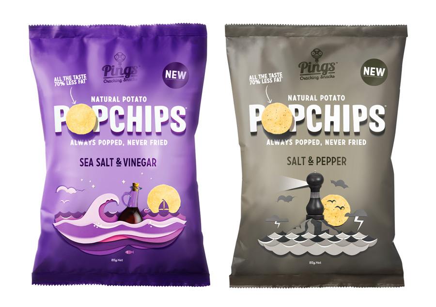 Popchips - Branding and packaging created by Marx Design