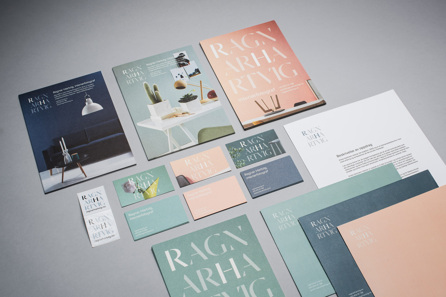 Brand identity and print for Norwegian photographer Ragnar Hartvig by Commando Group, Oslo