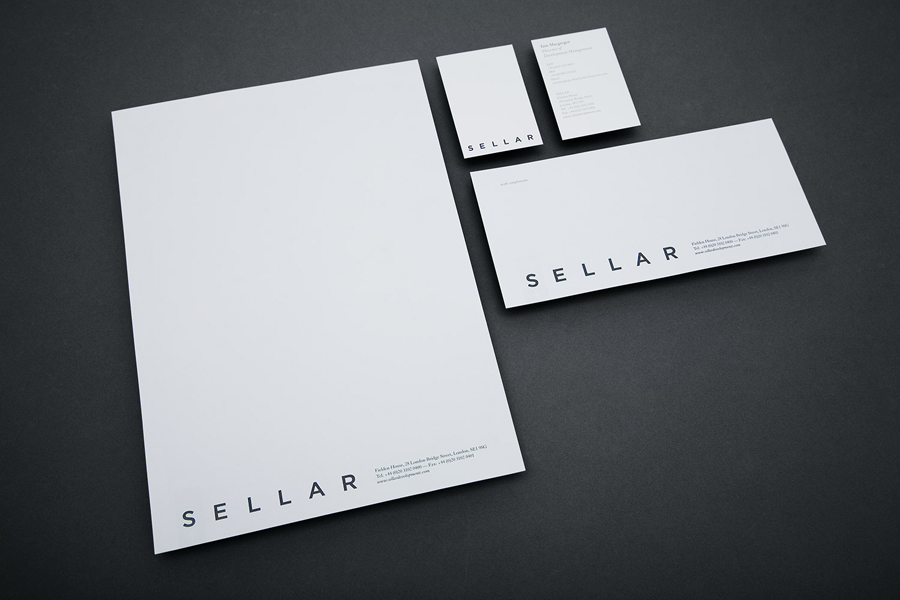 Logotype and stationery designed by Campbell Hay for property investment, development and management business Sellar