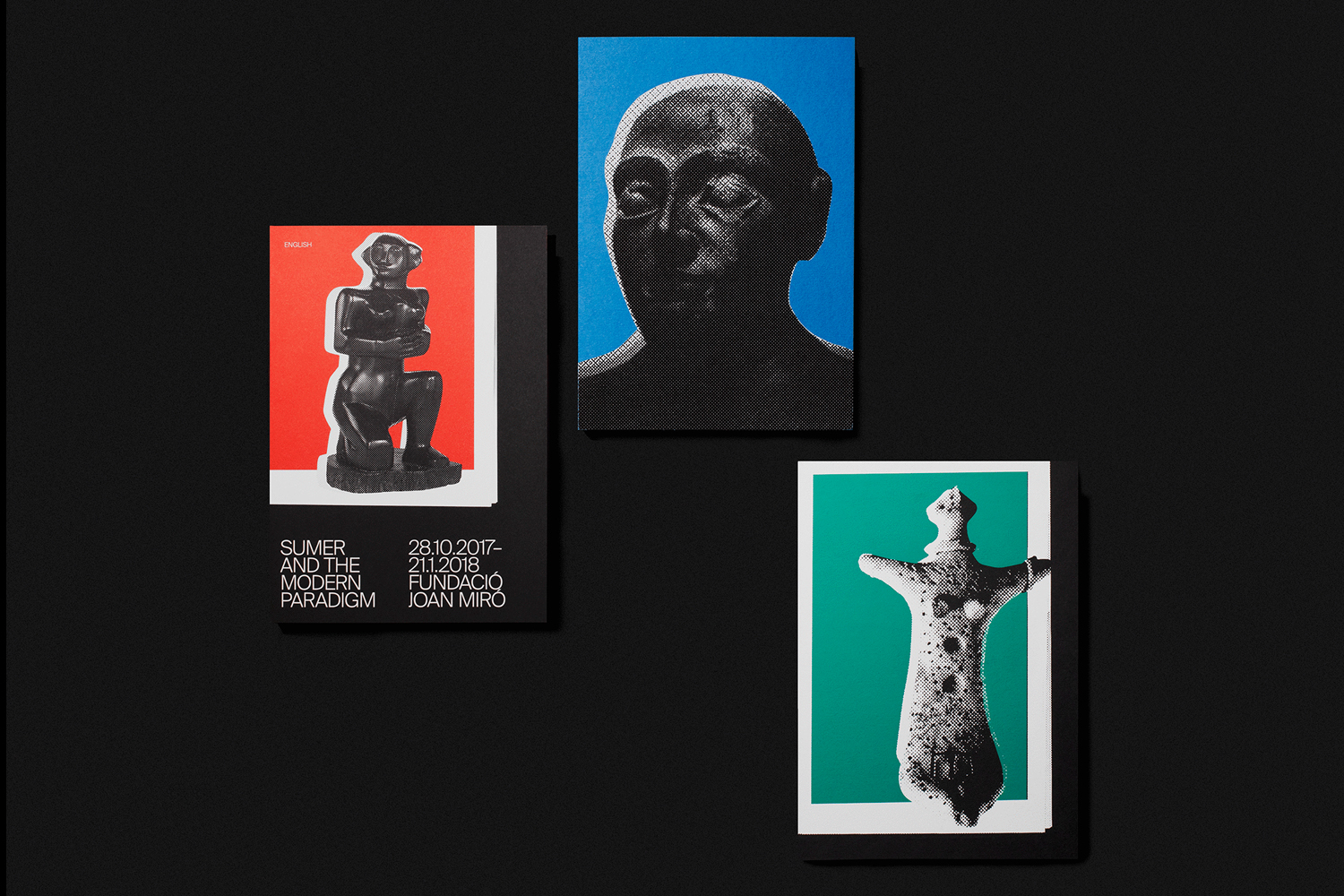 Graphic identity and print by Clase bcn for exhibition Sumer And The Modern Paradigm