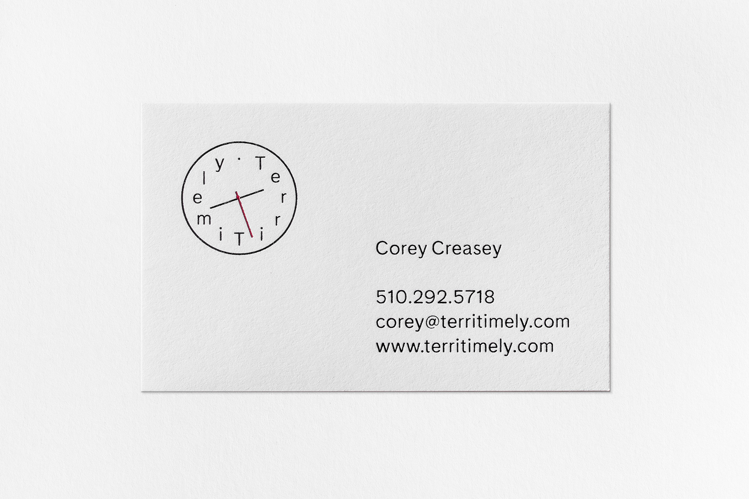 Business card for Californian directing duo Terri Timely by Bedow, Sweden