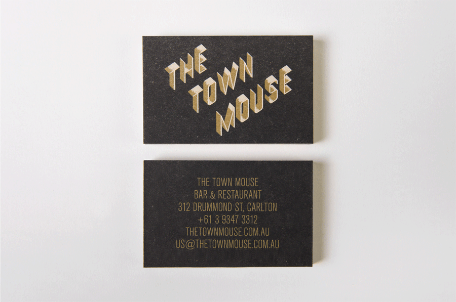 Glow-in-the-dark business card design for bar and restaurant The Town Mouse by A Friend Of Mine