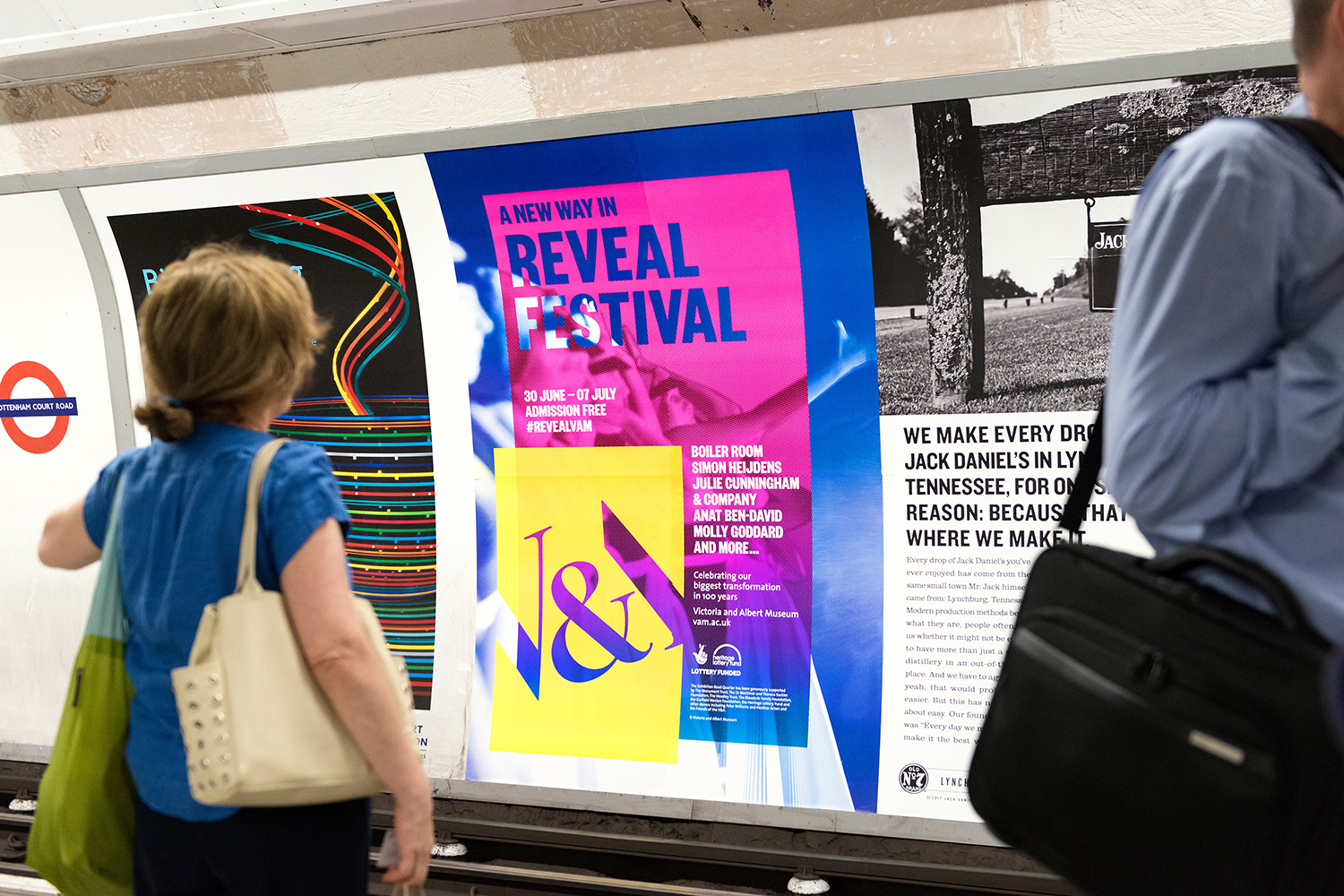 Poster campaign designed by London-based dn&co. for the opening of the V&A's Exhibition Road Quarter
