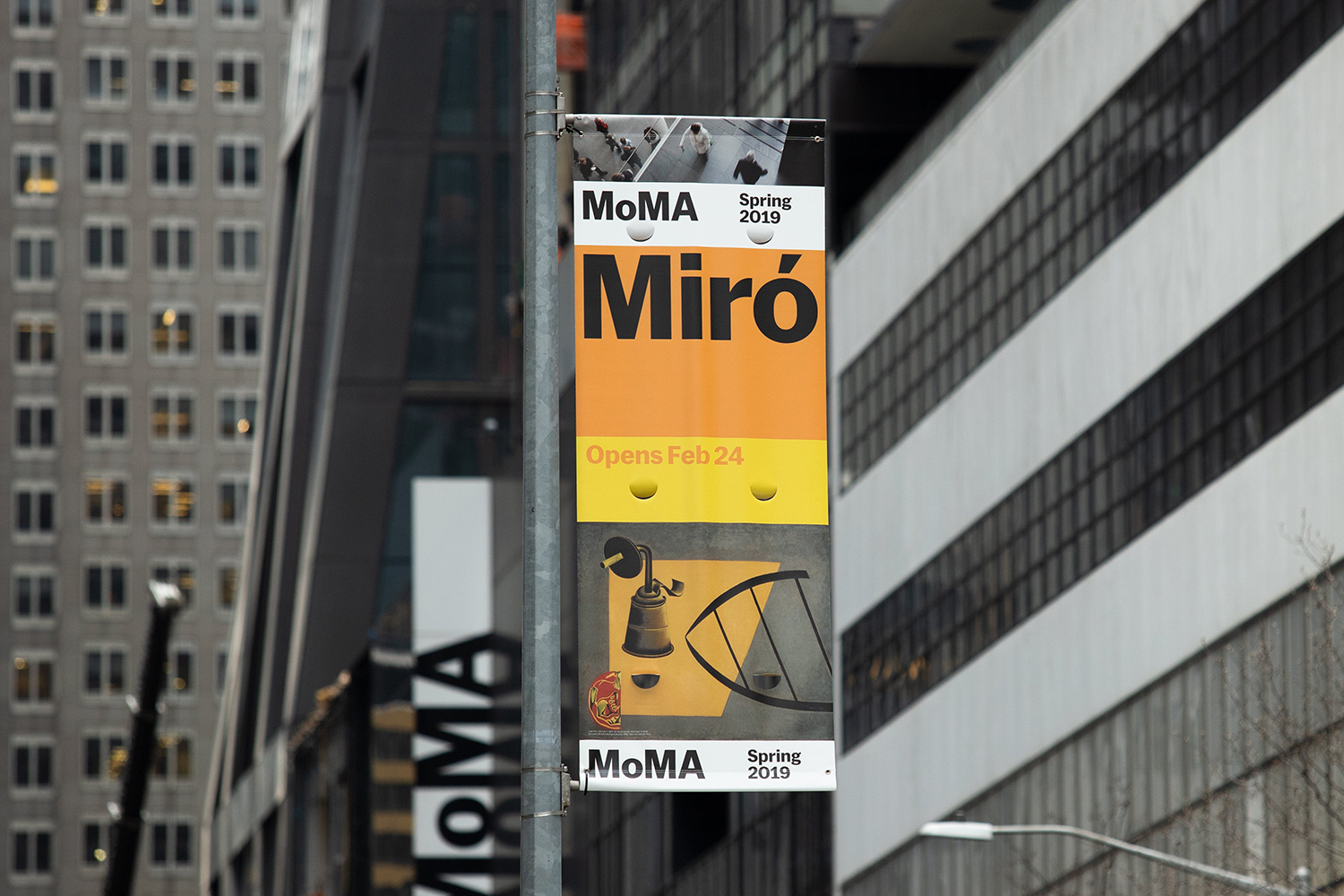 Branding and banner design for contemporary art gallery MoMA 2020 designed by New York-based Order, design, print, web design
