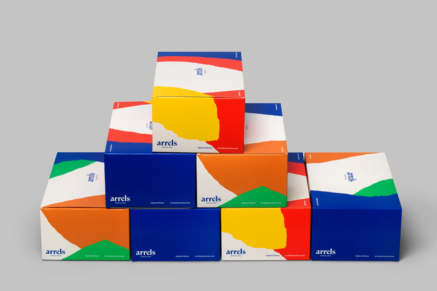 Brand Identity and packaging for Barcelona based shoe brand Arrels by graphic design studio Hey via BP&O A Packaging Design Blog.