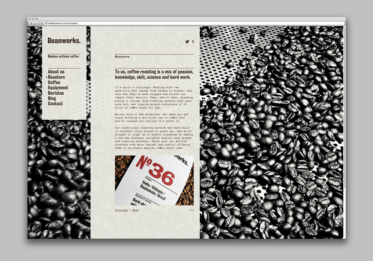 Brand Identity and website for Beanworks designed by Paul Belford