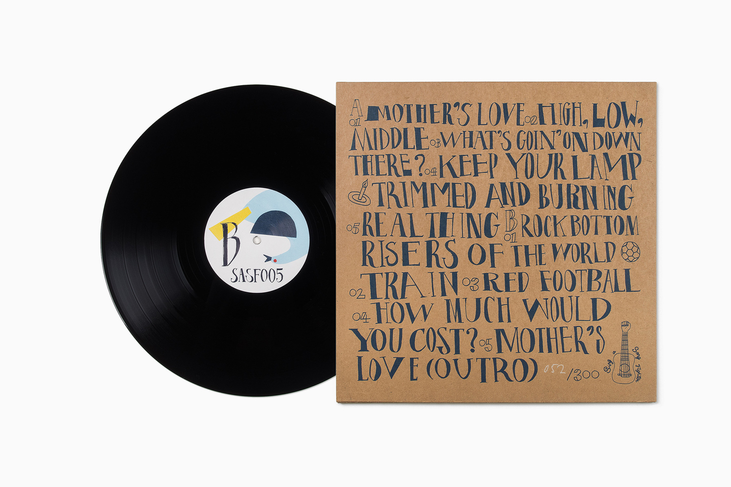 Limited edition record sleeve with custom typography for The Hope Singers by Bedow