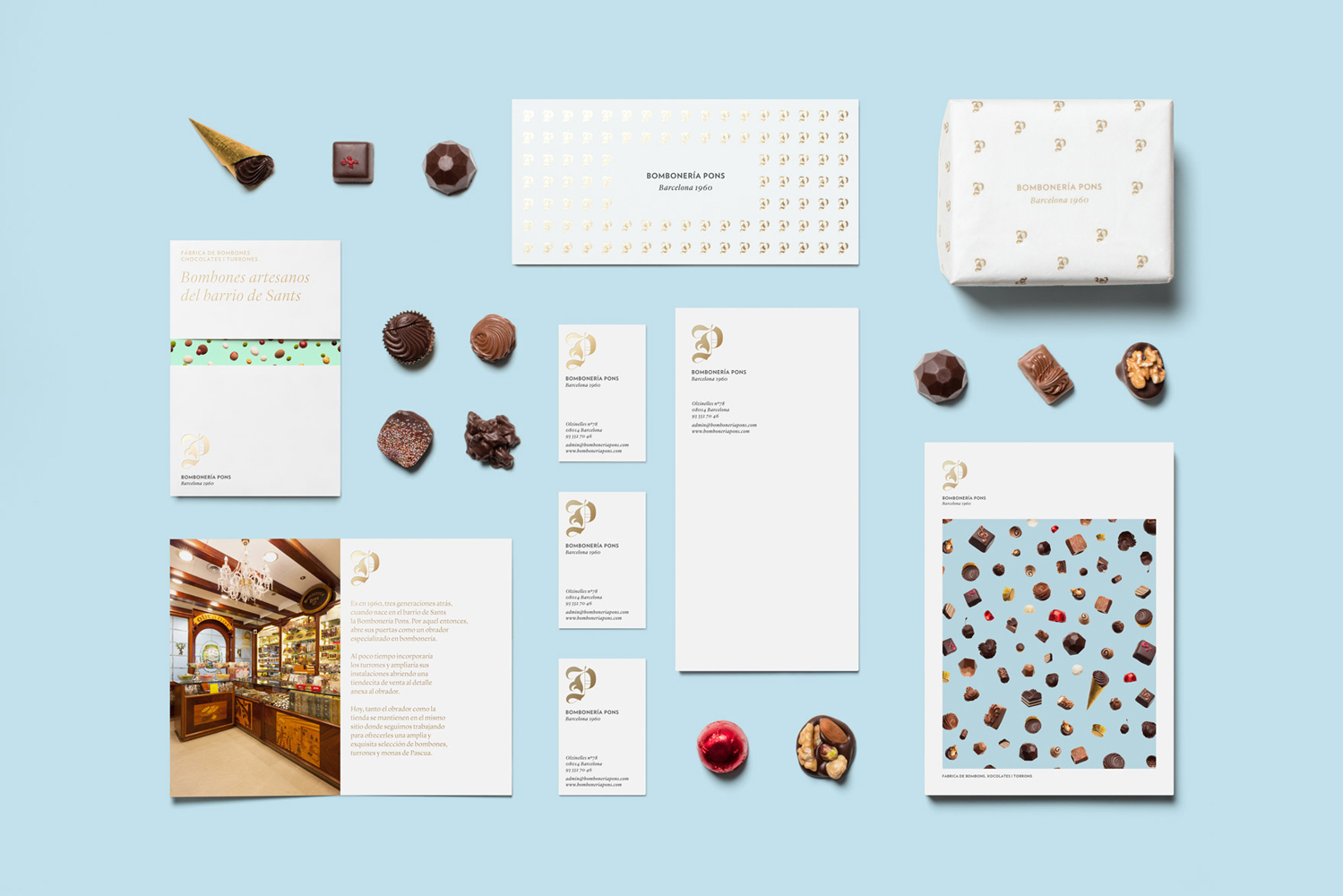Modern luxury Confectionary Branding & Packaging – Bombonería Pons by Mucho, Spain
