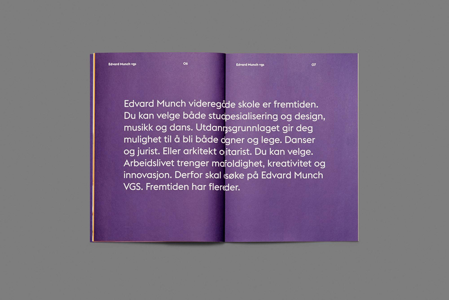 Branding for Edvard Munch High School by Oslo based graphic design studio Snøhetta