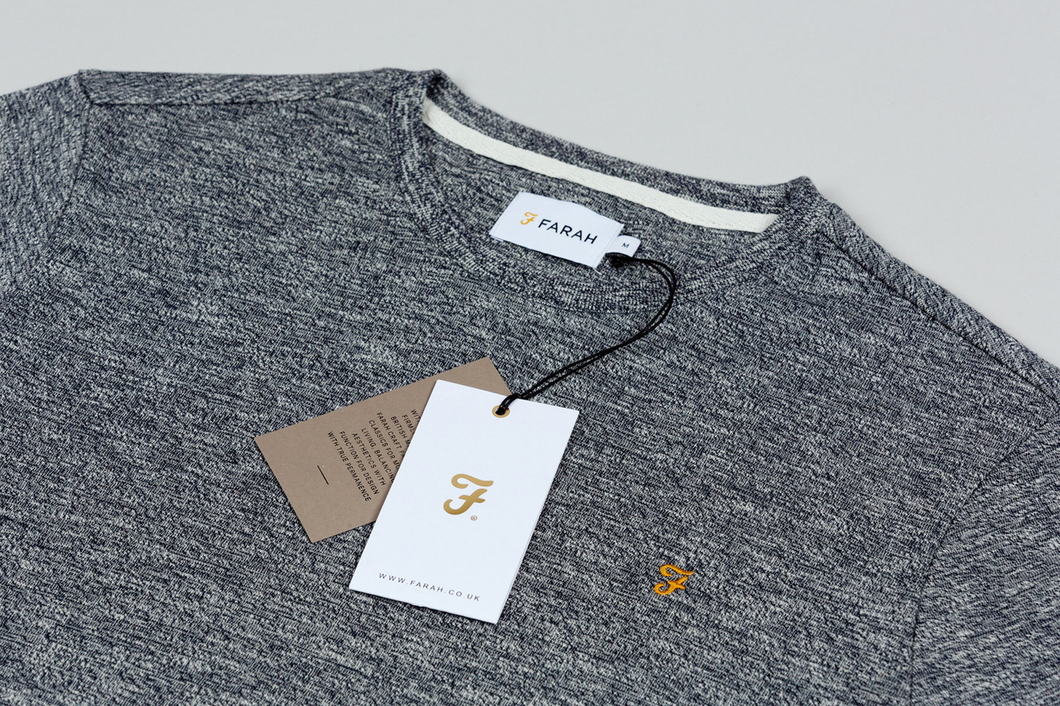 Brand identity, clothing label and tags for men's fashion brand Farah by graphic design studio Post