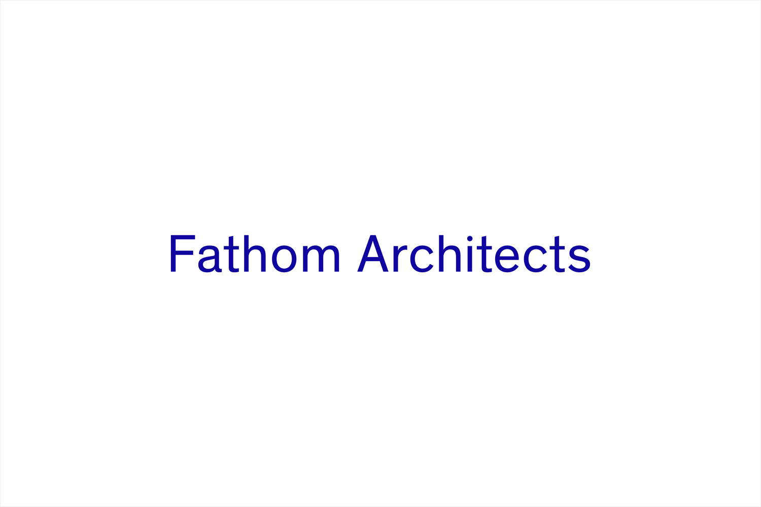 Sans-serif logotype for UK based Fathom Architects by dn&co.