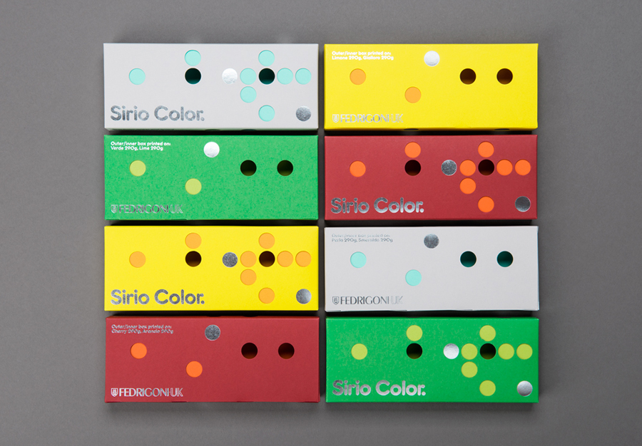 Packaging for paper manufacturer Fedrigoni's Sirio Color range designed by Design Project