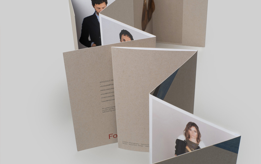 Lookbook design with unbleached paper detail for Folk by IYA Studio