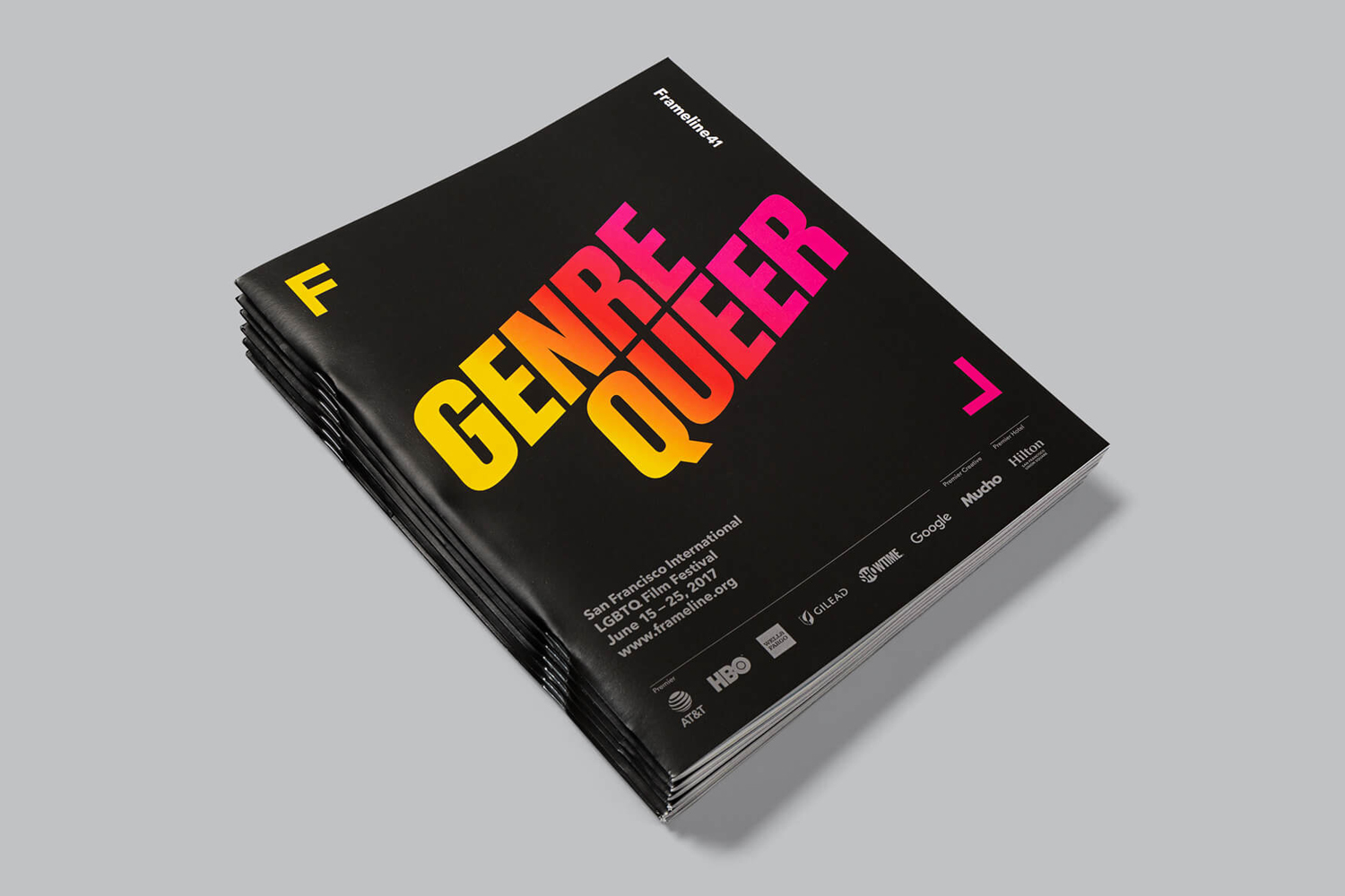 Visual identity, campaign and print by Mucho for San Francisco based LGBT film festival Frameline 41.