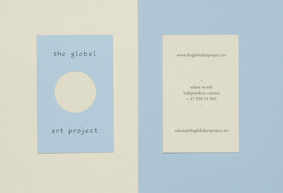 Duplex and die cut business cards by Work In Progress for art curation organisation Global Art Project