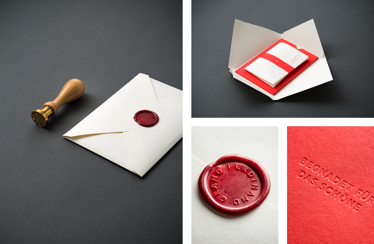 Brand and stationery for Vienna's Grand Ferdinand hotel by Austrian graphic design studio Moodley