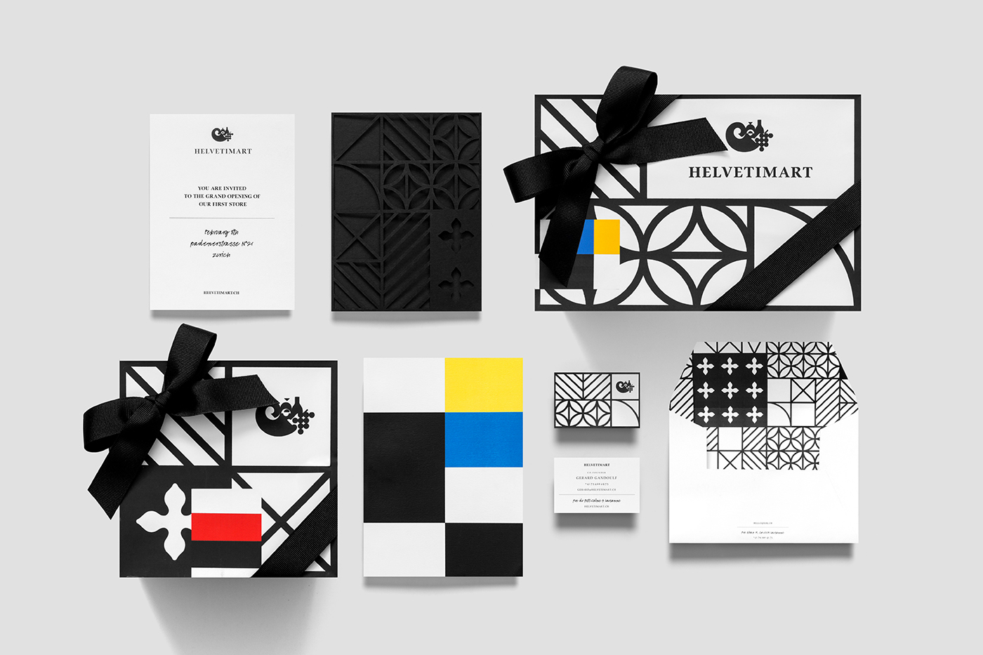 Logo, stationery and packaging by Anagrama for Lausanne-based independent food and speciality supermarket Helvetimart