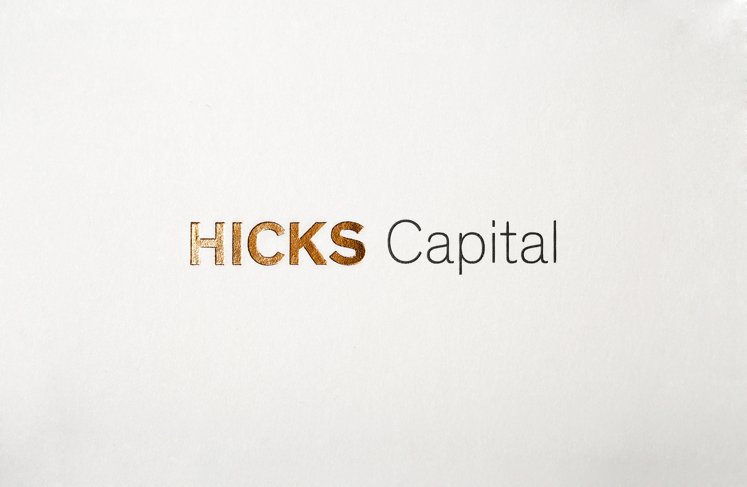 Block foiled logotype designed by Face for Mexican company Hicks Capital, Mexico