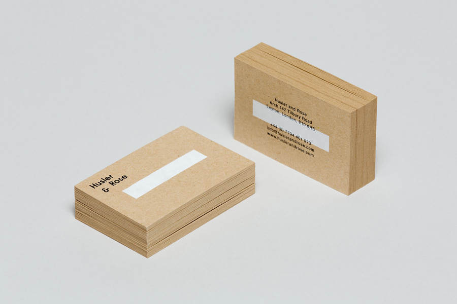 Visual identity and business cards for Husler & Rose designed by Post