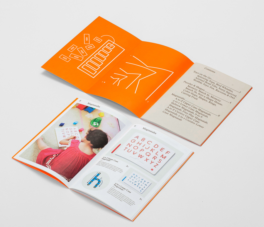 Catalogue for modern toy business Kid O designed by Studio Lin