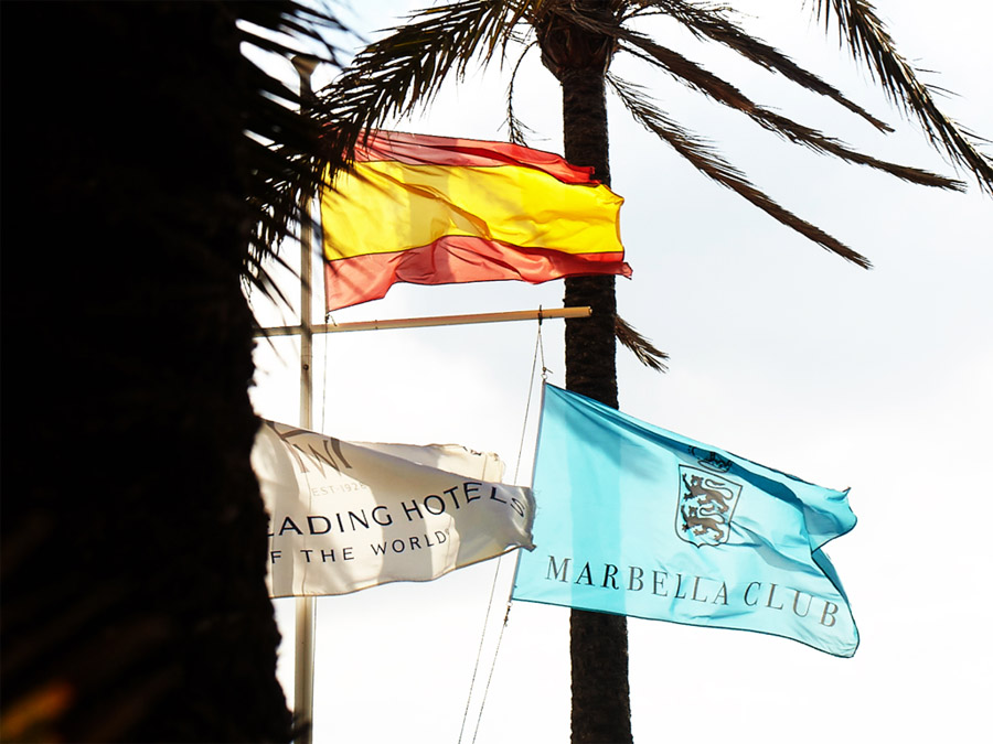 Logo and flag for the Marbella Club designed by Pentagram