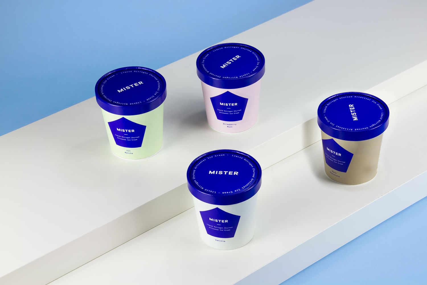 Brand identity and packaging by Brief for Vancouver-based all natural, artisanal and seasonal ice cream business Mister