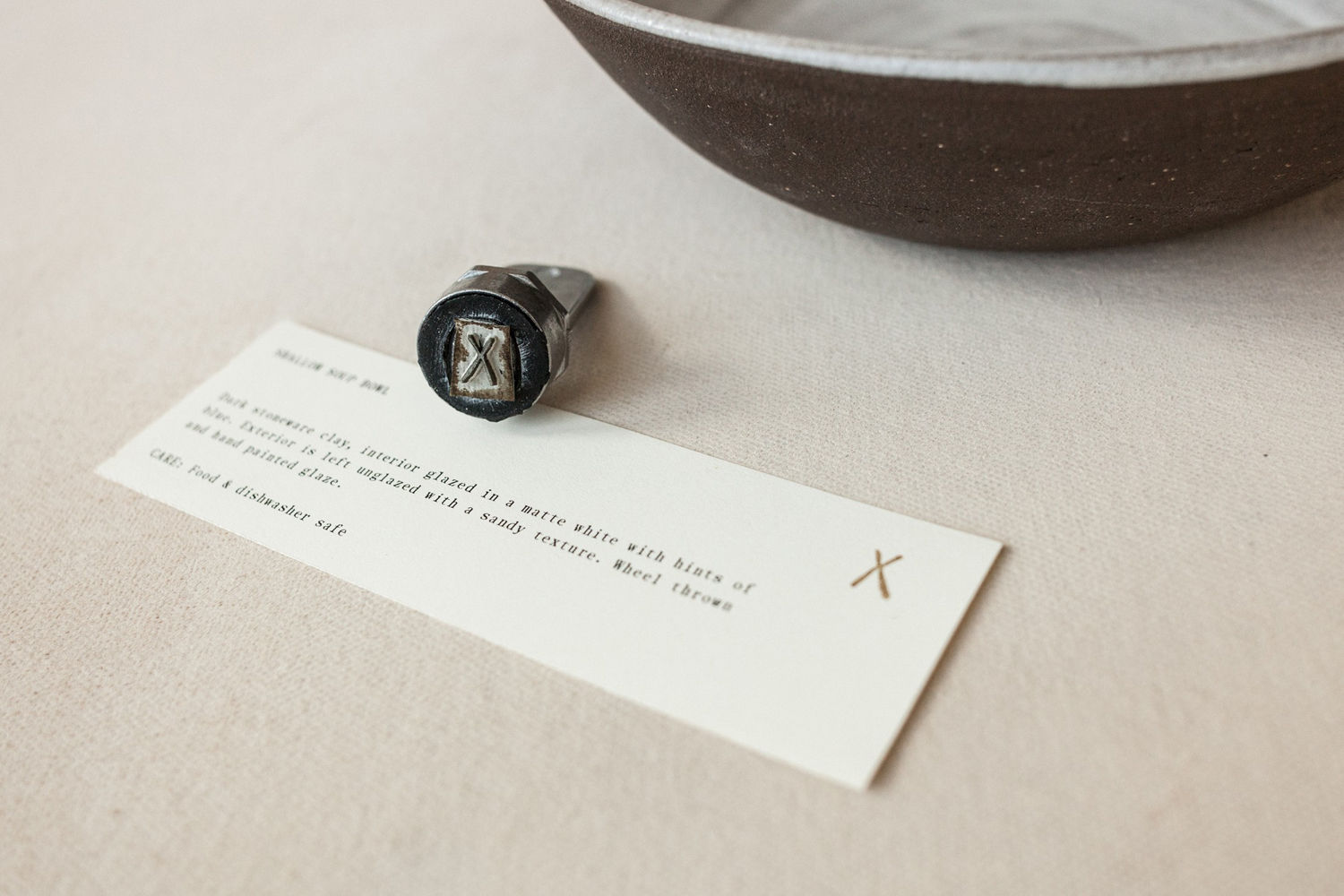 Brand identity and product card by Seattle-based design studio Shore for Natasha Alphonse Ceramics