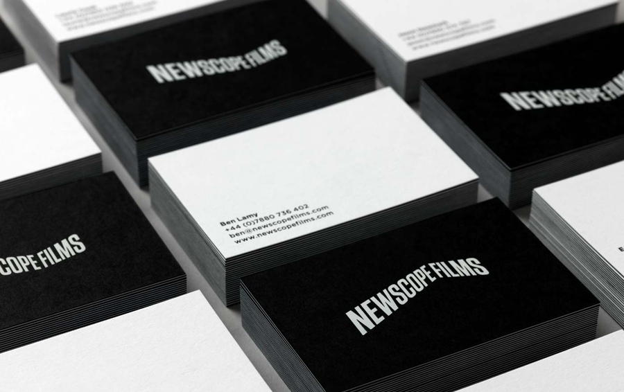 Logo and business card design by Karoshi for Newscope Films