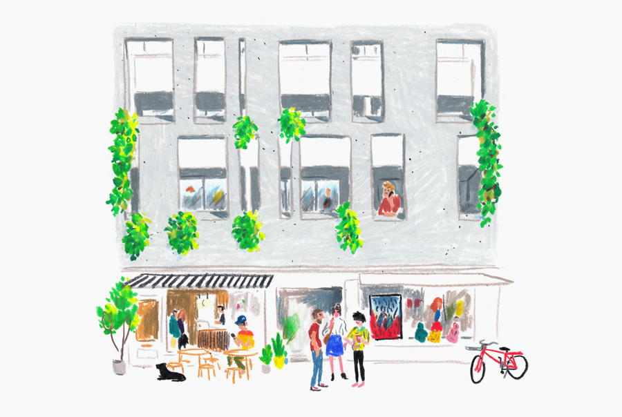 Illustration designed by Studio Hi Ho for Neometro and their property development Nine Smith Street