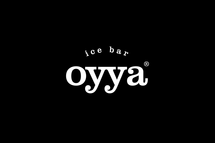 Logotype designed by Skinn for Bruges ice bar Oyya