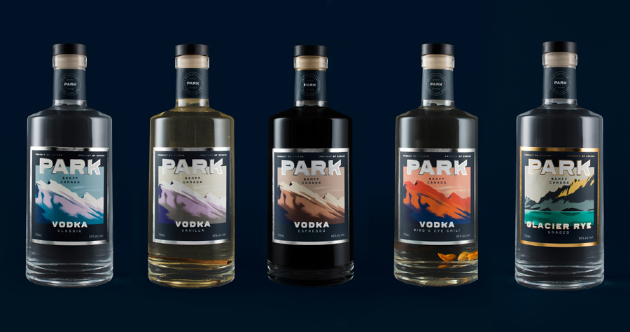Package design for Park Vodka by Canadian graphic design studio Glasfurd & Walker via BP&O A Packaging Design Blog.