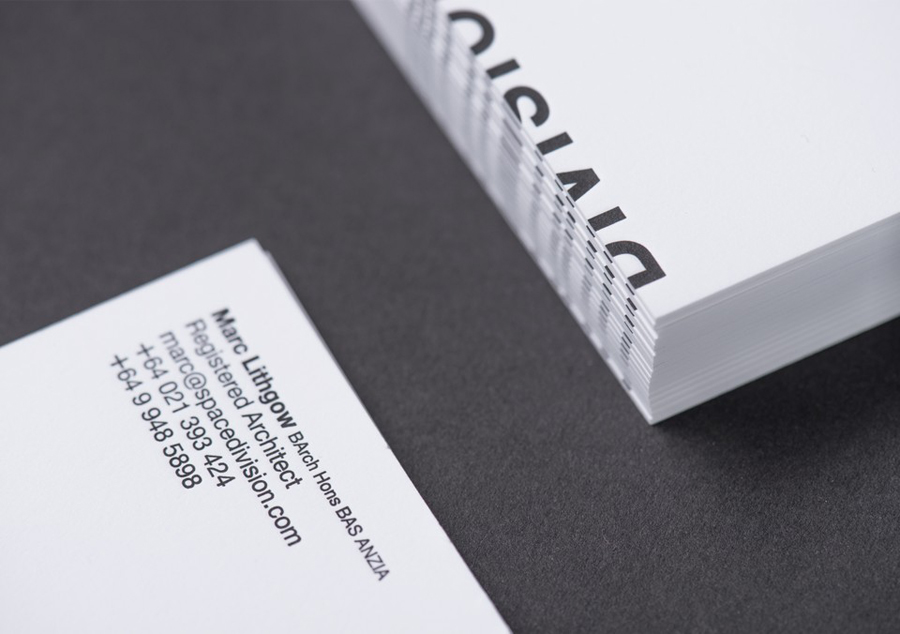 Logotype and business card designed by Inhouse for award-winning Auckland based architectural practice Space Division