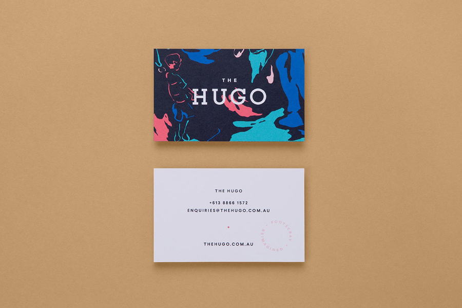 Branding and business cards for Australian property development The Hugo by Studio Brave, Australia