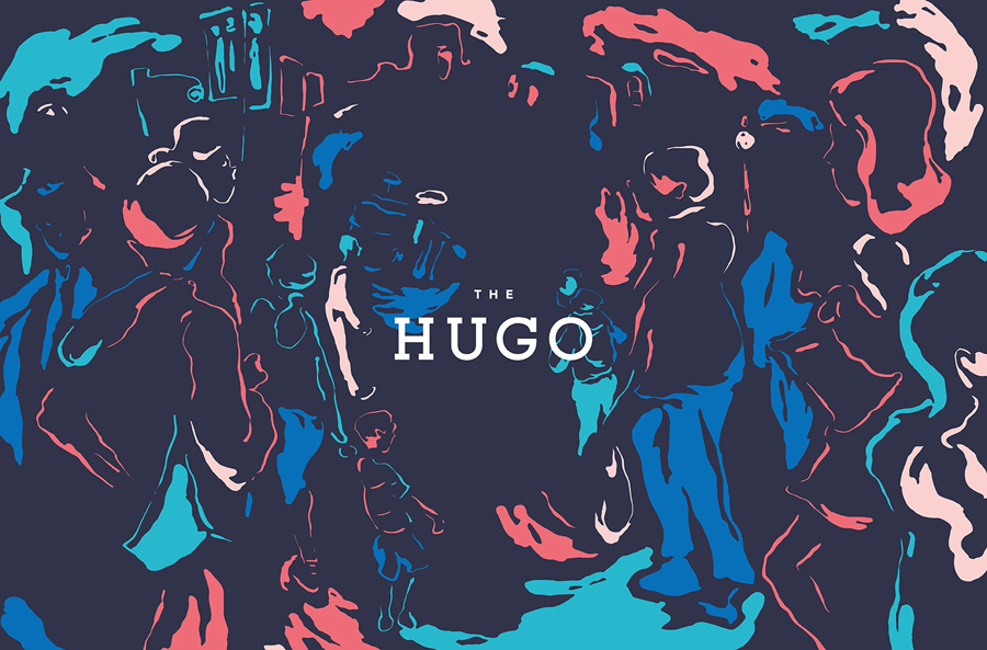 Branding for property development The Hugo by Studio Brave featuring illustration by Andy Murray