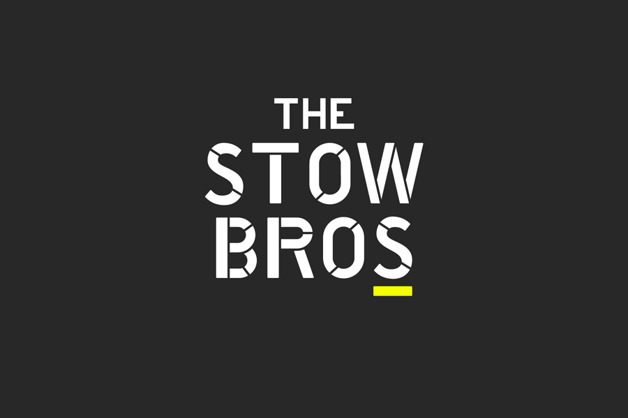 Stencil cut sans-serif logotype design by Build for East London estate agent The Stow Brothers