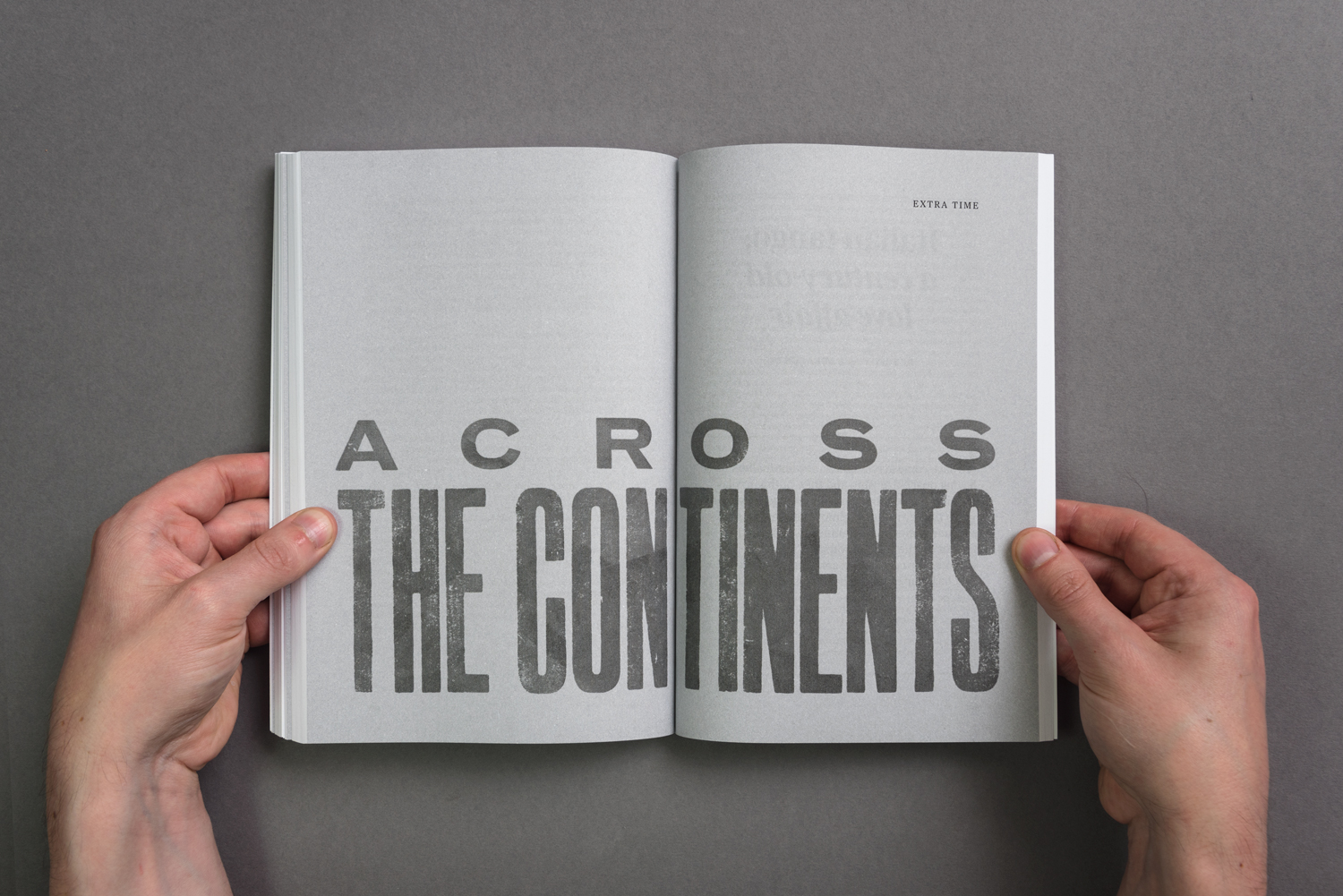 Double page spread created by London-based design studio, private press and typography workshop The Counter Press for Tiro, released by UK independent publisher Rattis Books.