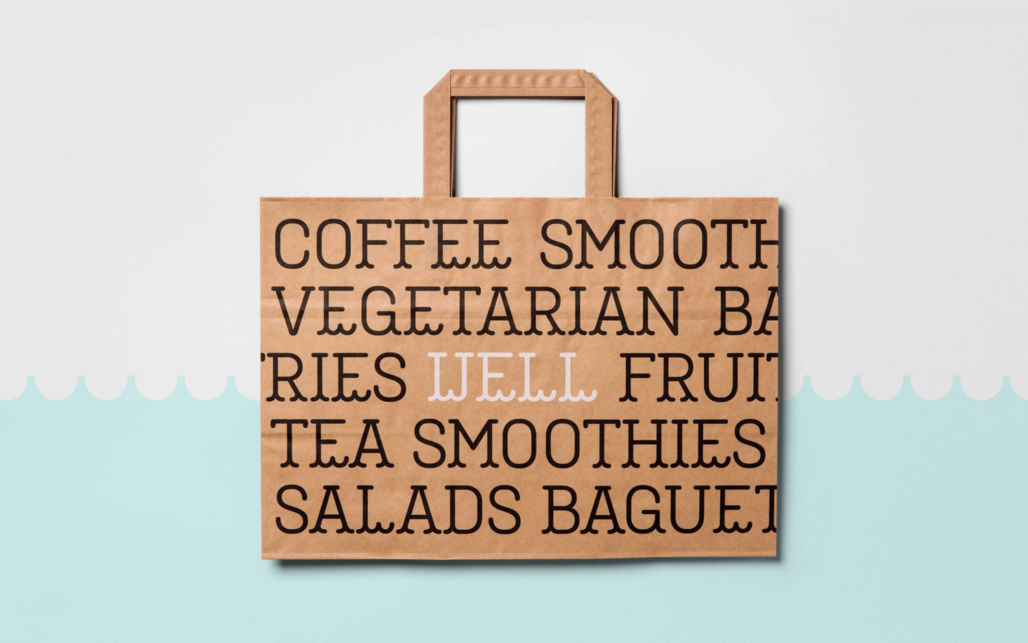 Brand identity and bag by Bond for Helsinki-based vegetarian café Well Coffee