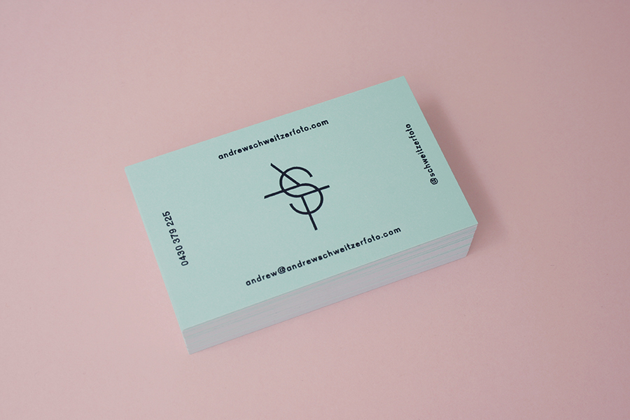 Business card design by Studio Constantine for photographer Andrew Schweitzer Foto