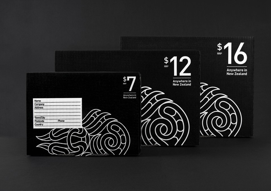 Black & White Branding – New Zealand Post Simplified Sending by Designworks