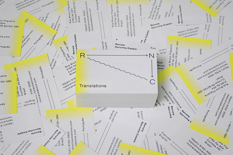 Spray painted business card for RNC Translations by Studio Constantine