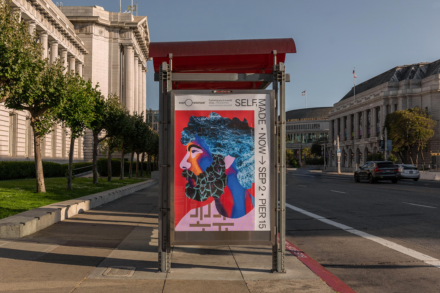 Campaign designed by Collins for Exploratorium's summer 2019 exhibition Self, Made