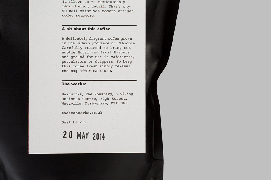 Brand Identity and packaging for coffee roaster and supplier Beanworks designed by Paul Belford