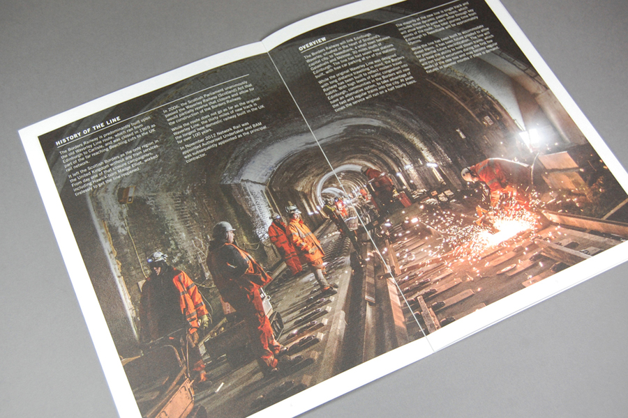 Commemorative brochure for Borders Railway Opening Celebration by Glasgow based graphic design studio KVGD