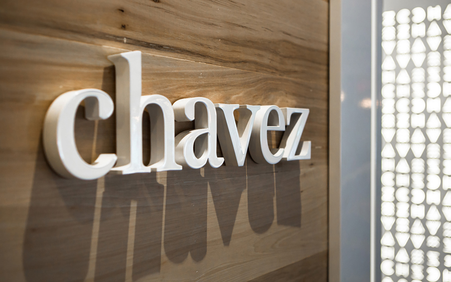 Logotype and signage designed by Föda for Shawn Cirkiel's Austin based Mexican restaurant Chavez.