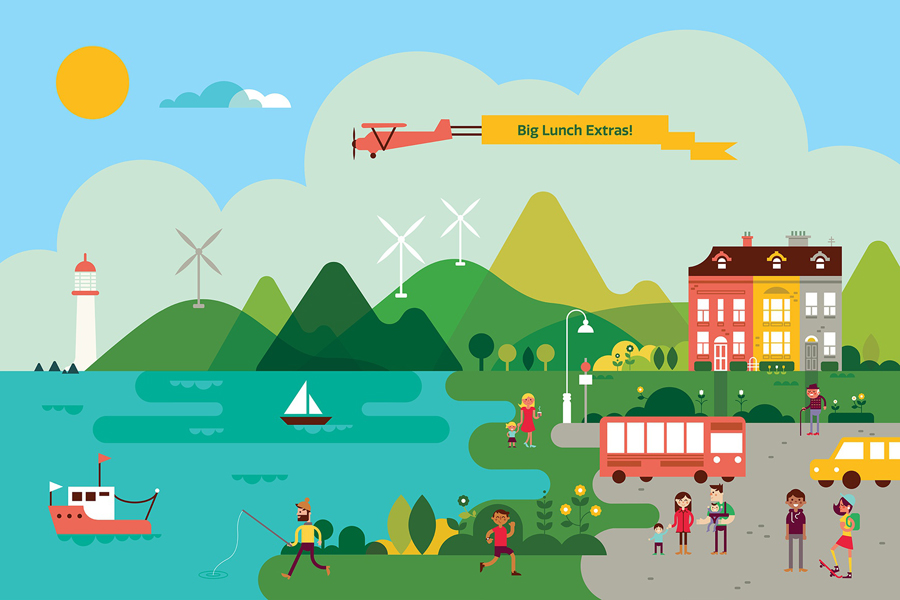Illustration by Parko Polo and Believe In for Eden Project's Big Lunch Extras