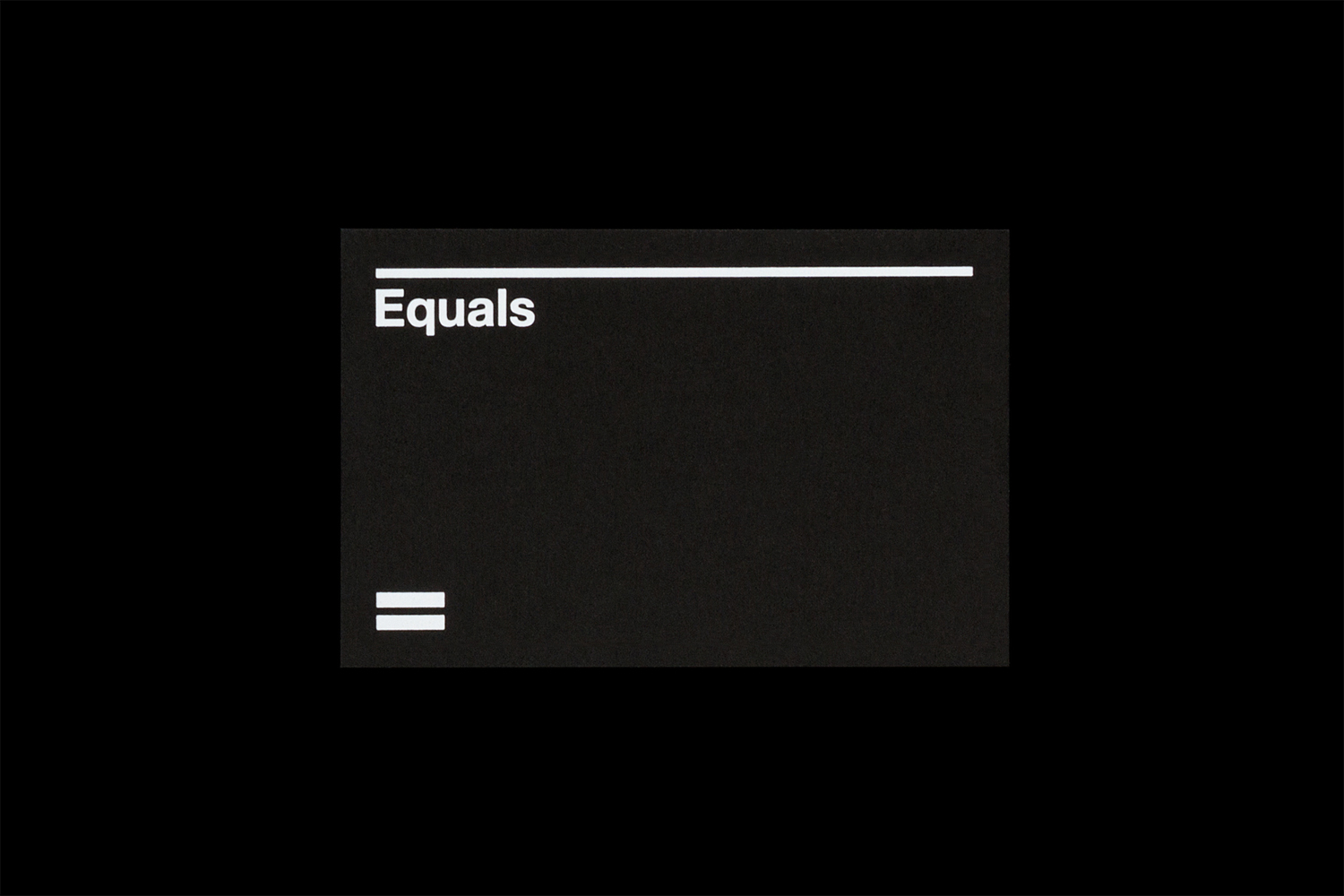 Brand identity and business card for Equals Consulting by Spin, United Kingdom