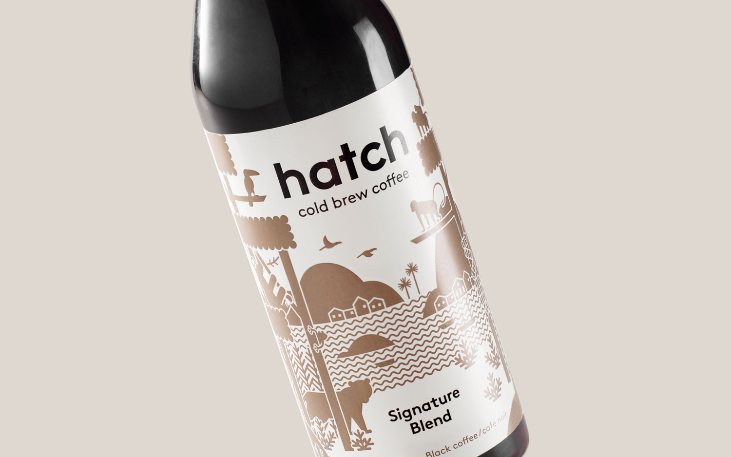 Hatch Cold Brew Coffee brand identity, illustration and packaging by Toronto based graphic design studio Tung